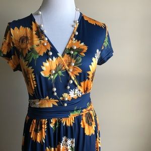 Long Sunflower Maxi Dress
